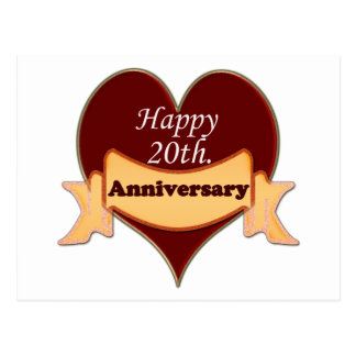 Happy 20th. Anniversary Postcard