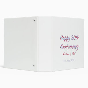 Happy 20th anniversary PURPLE MARON WEDDING NAME 3 Ring Binder