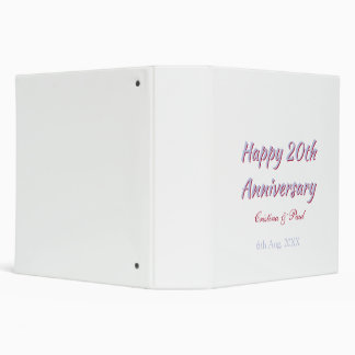 Happy 20th anniversary PURPLE MARON WEDDING NAME  3 Ring Binder