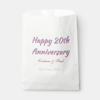 Happy 20th anniversary PURPLE MARON WEDDING NAME  Favor Bag