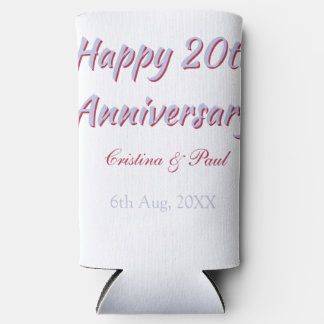 Happy 20th anniversary PURPLE MARON WEDDING NAME  Seltzer Can Cooler