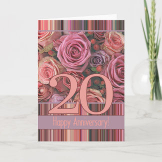 Happy 20th Anniversary roses Card