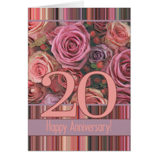 Happy 20th Anniversary roses Card
