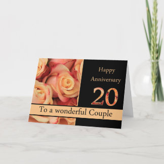 Happy 20th Anniversary roses Card
