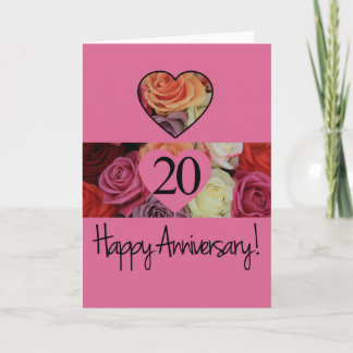 Happy 20th Anniversary roses Card
