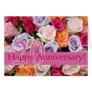 Happy 20th Anniversary roses Card