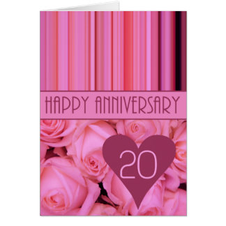 Happy 20th Anniversary roses Card