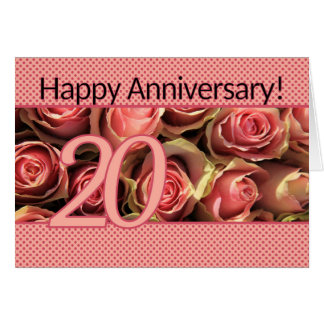 Happy 20th Anniversary roses Card