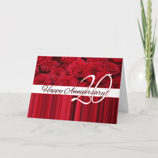 Happy 20th Anniversary roses Card