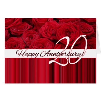 Happy 20th Anniversary roses Card
