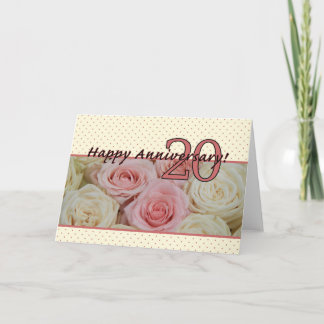 Happy 20th Anniversary roses Card