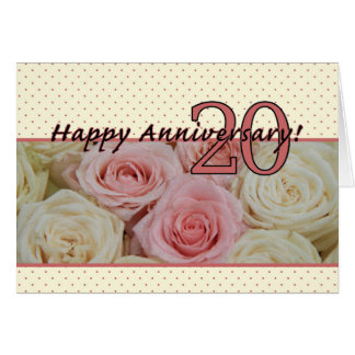 Happy 20th Anniversary roses Card