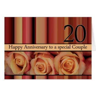 Happy 20th Anniversary roses Card