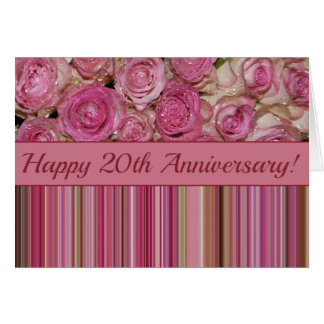 Happy 20th Anniversary roses Card