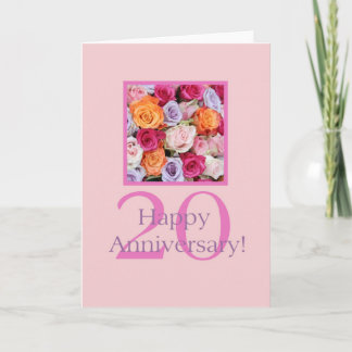 Happy 20th Anniversary roses Card