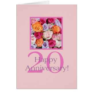 Happy 20th Anniversary roses Card