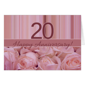 Happy 20th Anniversary roses Card