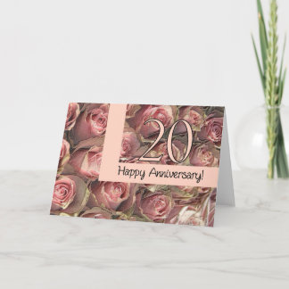 Happy 20th Anniversary roses Card