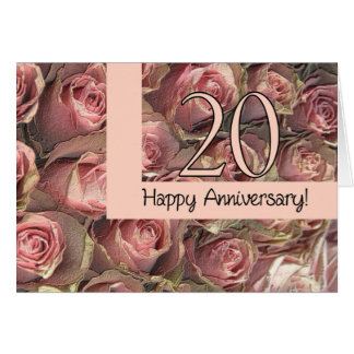 Happy 20th Anniversary roses Card