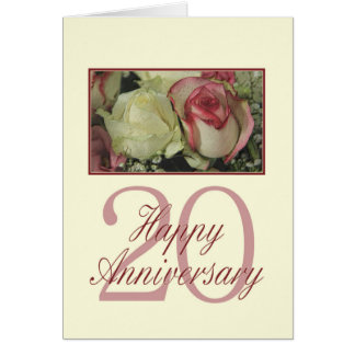 Happy 20th Anniversary roses Card