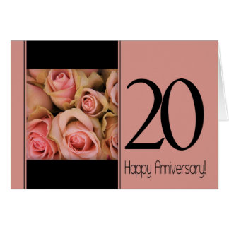 Happy 20th Anniversary roses Card