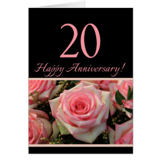 Happy 20th Anniversary roses Card