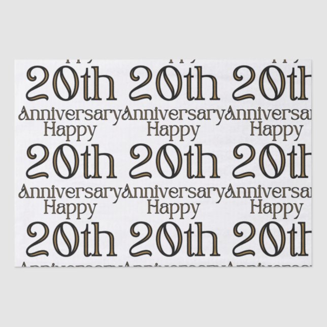 Happy 20th Anniversary Tissue Paper (Front)