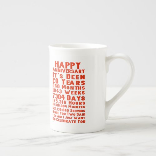 Happy 20th Anniversary To You Two Bone China Mug