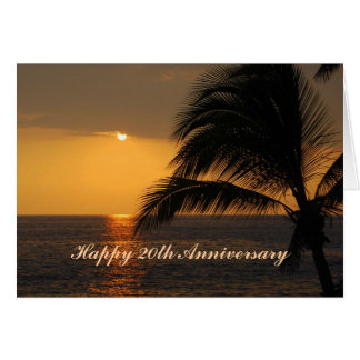 Happy 20th Anniversary Tropical Sunset Card