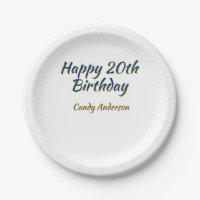 happy 20th birthday blue yellow simple minimal dat