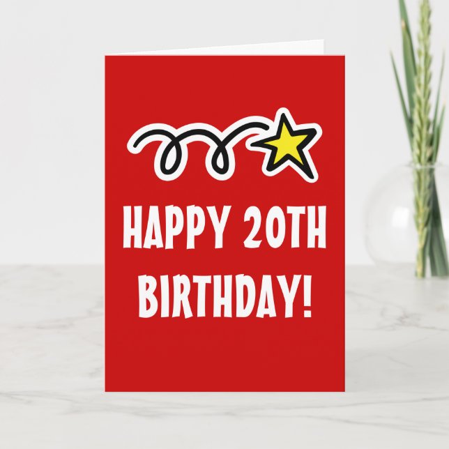 Happy 20th Birthday Card For Men and Women (Front)