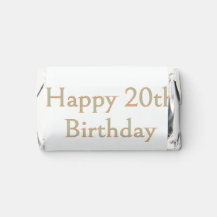 happy 20th birthday green orange pastel name date hershey's miniatures