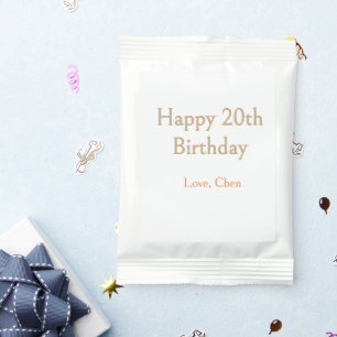 happy 20th birthday green orange pastel name date  margarita drink mix