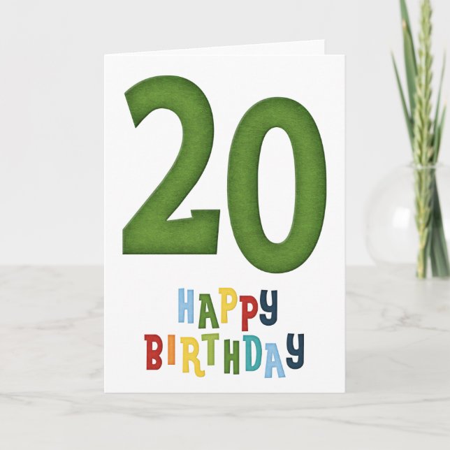 Happy 20th Birthday Greeting Card (Front)