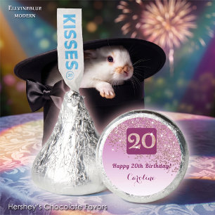 Happy 20th Birthday Rose Gold Glitter Sweet Hershey®'s Kisses®