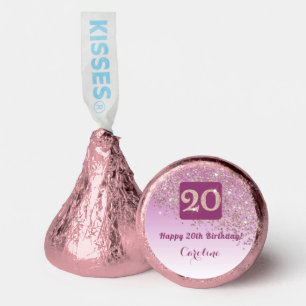 Happy 20th Birthday Rose Gold Glitter Sweet Hershey®'s Kisses®