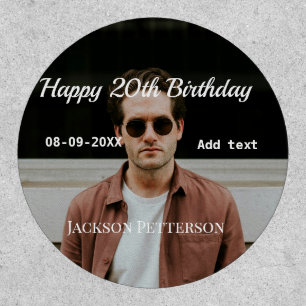 Happy 20th birthday simple photo add name date mod patch