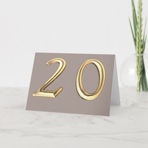 Happy 20th Birthday twenty twentieth 20 20th Card