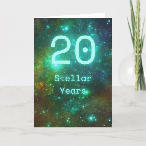 Happy 20th Birthday Universe Galaxy Greeting Card