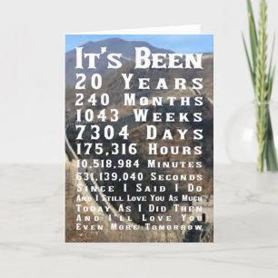 Happy 20th China  Wedding Anniversary Card