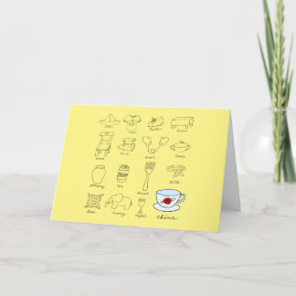 Happy 20th Wedding Anniversary Modern Illustration Card