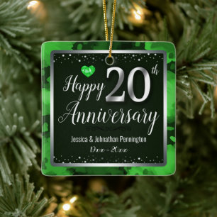Happy 20th Wedding Anniversary photo Ceramic Ornament