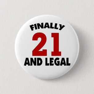 Happy 21 Birthday Pinback Button