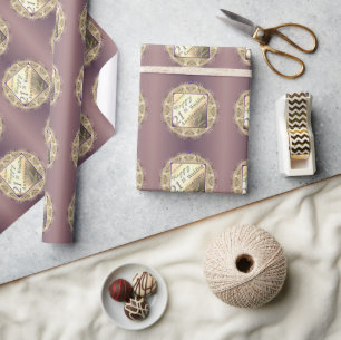 "Happy 21st Anniversary" Brass Wrapping Paper