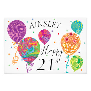 Happy 21st Birthday Balloons Sign