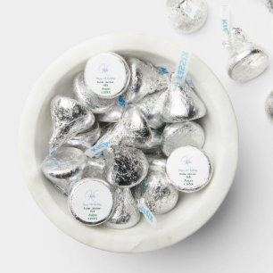 Happy 21st birthday blue add name monogram modern hershey®'s kisses®