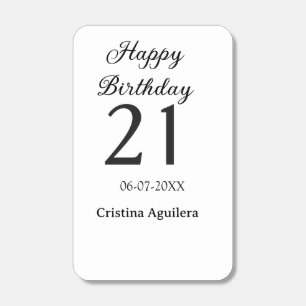 Happy 21st birthday bold letter simple name minima matchboxes