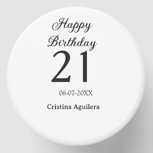 Happy 21st birthday bold letter simple name minima mini candle favors