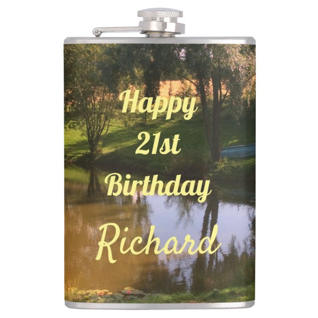 Happy 21st Birthday Flask (Front)