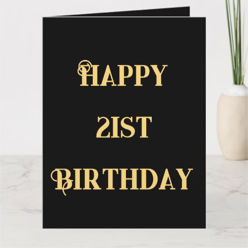 Happy 21st Birthday Gold Yellow Twenty One Age 